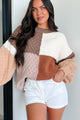 Harvested Style Colorblock Sweater Top (Brown/Multi) - NanaMacs