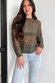 Castillo Hollow Knit Sweater Top (Olive) - NanaMacs