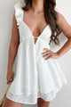 Beautiful Melody Ruffled Eyelet Mini Dress (White) - NanaMacs