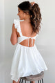 Beautiful Melody Ruffled Eyelet Mini Dress (White) - NanaMacs
