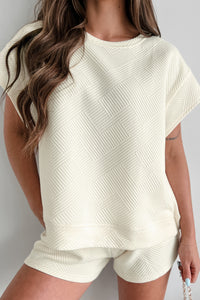 Cool & Collected Oversized Geometric Top (Cream) - NanaMacs