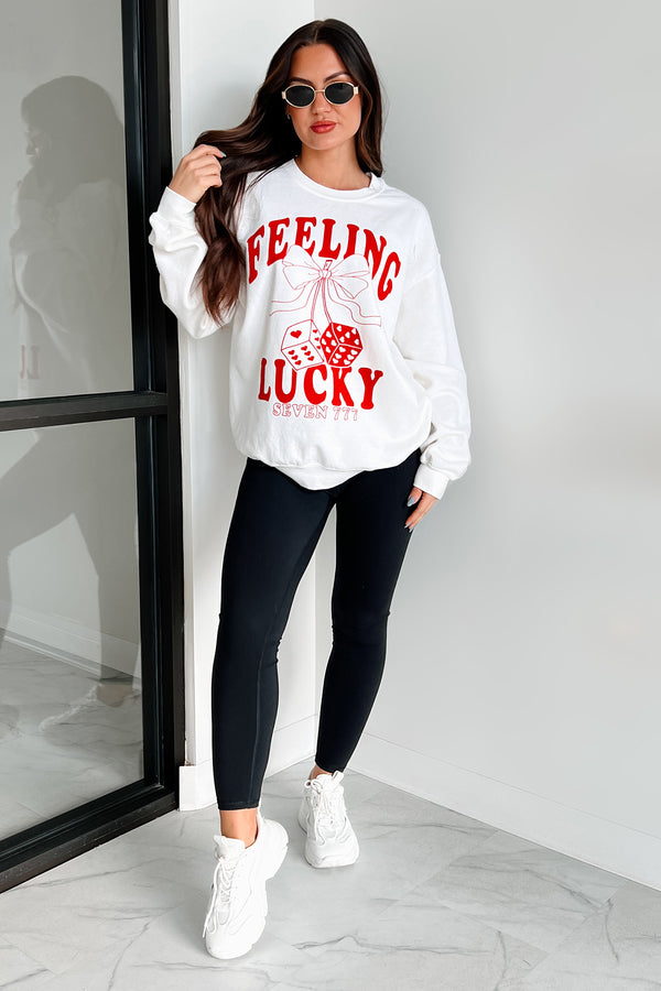 Lucky Sevens Oversized Graphic Sweatshirt (Cream) - NanaMacs