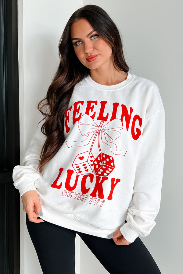 Lucky Sevens Oversized Graphic Sweatshirt (Cream) - NanaMacs