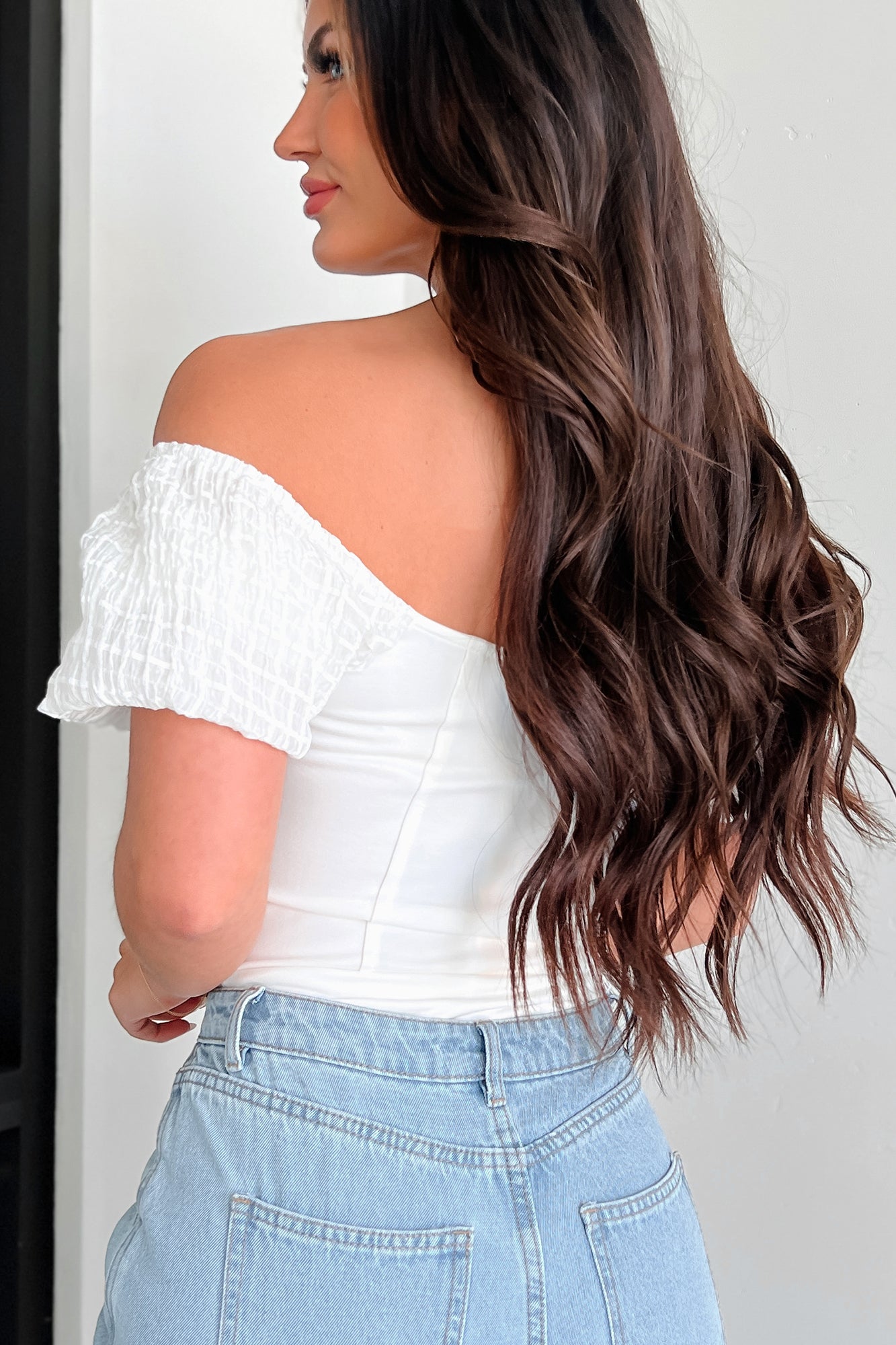 Letting You In Square Neck Corset Knit Bodysuit (Off White) · NanaMacs