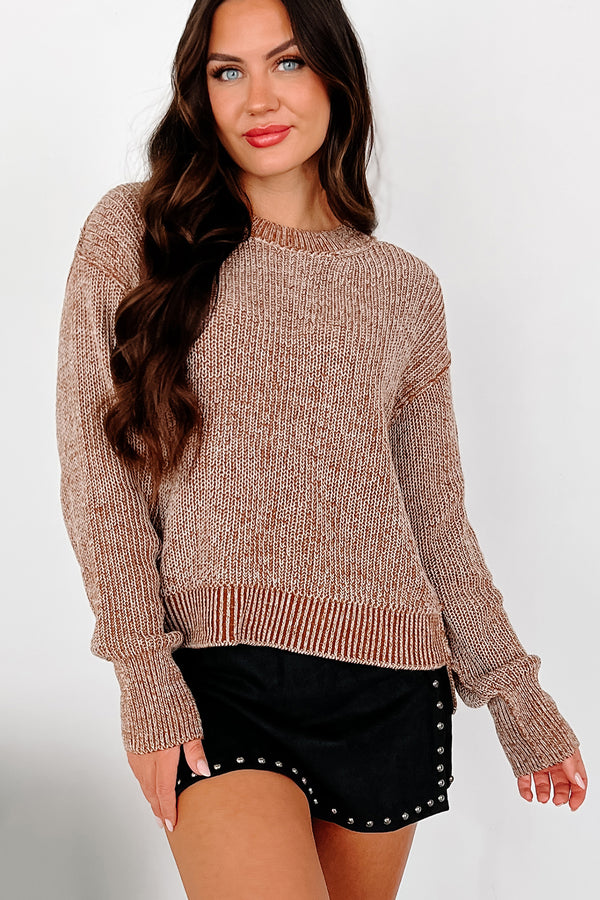 Rooted In Kindness Two-Tone Sweater (Brown) - NanaMacs