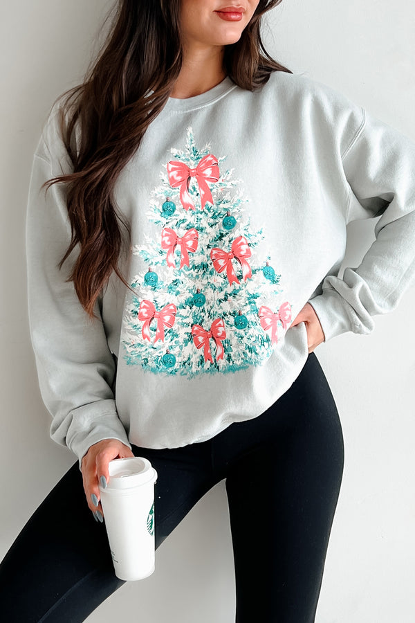 Feeling Pine Oversized Graphic Sweatshirt (Iceberg Green) - NanaMacs