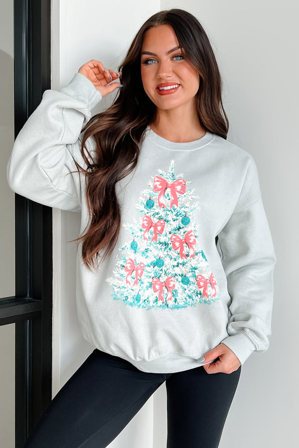 Feeling Pine Oversized Graphic Sweatshirt (Iceberg Green) - NanaMacs