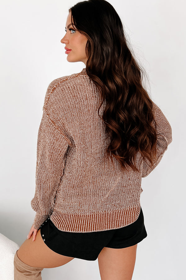 Rooted In Kindness Two-Tone Sweater (Brown) - NanaMacs