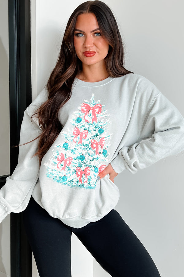 Feeling Pine Oversized Graphic Sweatshirt (Iceberg Green) - NanaMacs