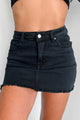 Feeling Social Zenana Denim Mini Skirt (Black) - NanaMacs