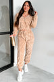 Letting Go Of Stress Sherpa Lounge Set (Tan) - NanaMacs