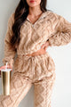 Letting Go Of Stress Sherpa Lounge Set (Tan) - NanaMacs