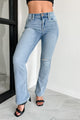 Cressida Mid-Rise Sneak Peek Bootcut Jeans (Light Wash) - NanaMacs