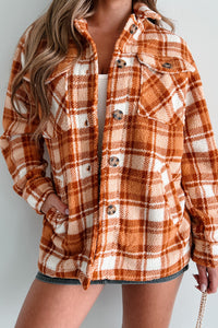 It's Always About You Plaid Fleece Shacket (Clay) - NanaMacs