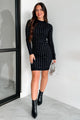 Sparkle Fiercely Rhinestone Sweater Dress (Black)