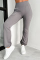 Tracking My Steps Bubble Hem Leggings (Grey) - NanaMacs