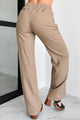 Brunch In Nantucket Linen Wide Leg Pant (Taupe) - NanaMacs