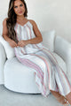 Unspoken Beauty Striped Jumpsuit (White/Multicolor) - NanaMacs