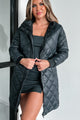 Headed For The Alps Quilted Jacket With Hood (Black) - NanaMacs