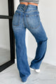 Renton High Rise Button Fly 90's Distressed Kancan Flare Jeans (Medium) - NanaMacs