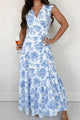 Forever Changed Printed Maxi Wrap Dress (White/Blue) - NanaMacs
