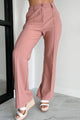 Boastful Nature Seam Detailed Dress Pants (Terracotta) - NanaMacs