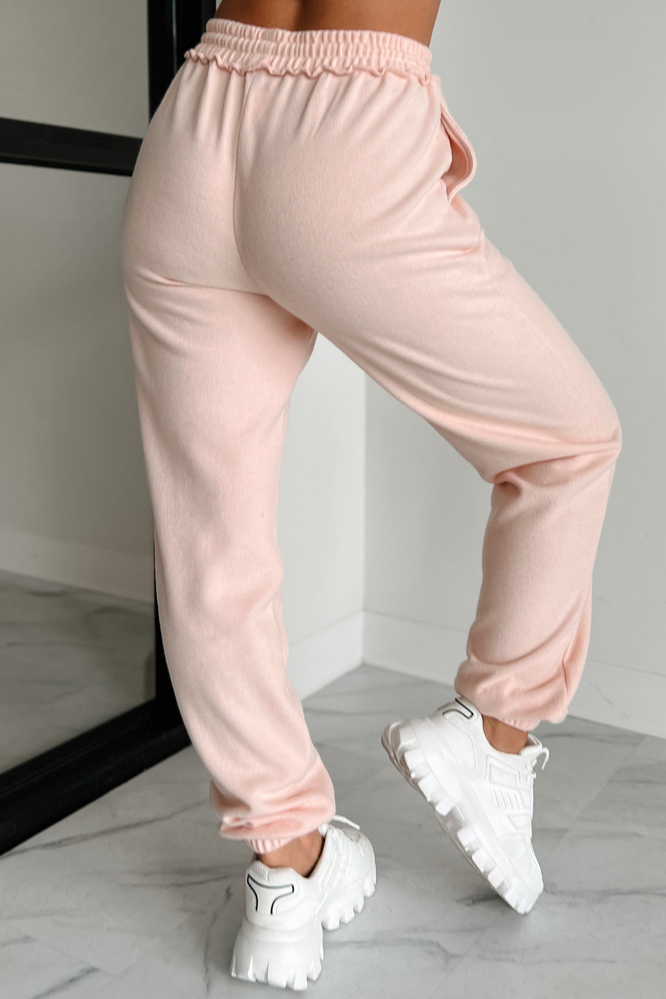 Comfy Vibes Thermal Knit Joggers (Dusty Pink) – NanaMacs