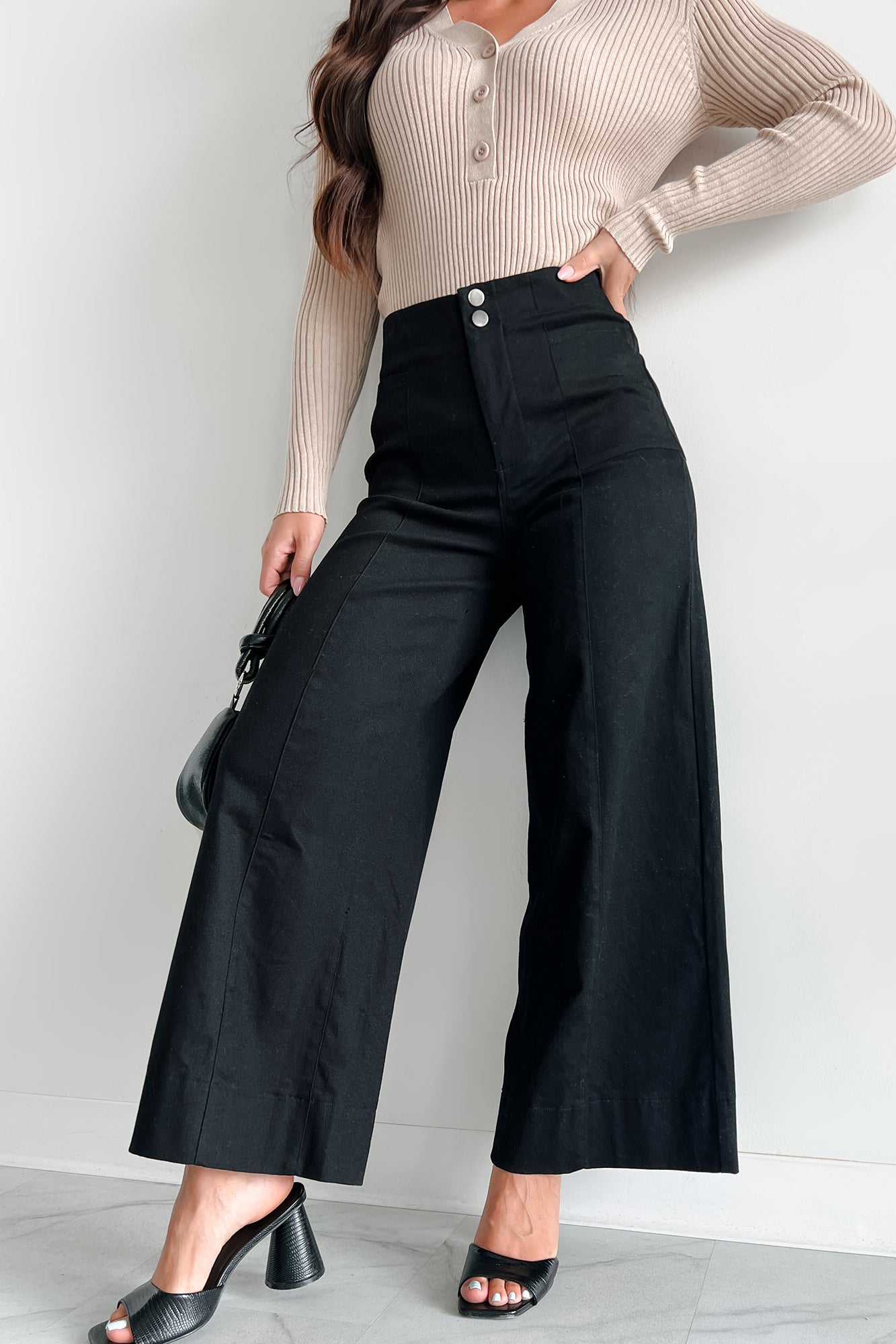 Just The Truth Wide Leg Pants (Black) · NanaMacs