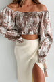 Playing By Your Rules Smocked Satin Crop Top (Mocha) - NanaMacs