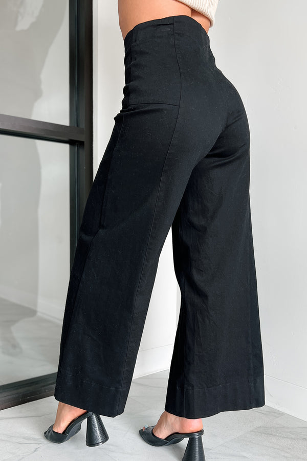 Just The Truth Wide Leg Pants (Black) - NanaMacs