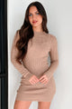 Gimme A Clue Sweater Dress (Camel) - NanaMacs