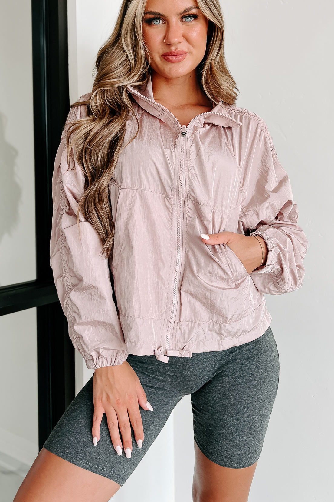 Pink 2024 windbreaker outfit