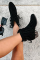 Dallas Darling Fringe Ankle Booties (Black) - NanaMacs