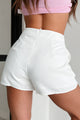 Looking Expensive High Waist Pin Tuck Shorts (White) - NanaMacs
