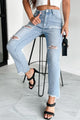 Boone High Rise Distressed Mom Jeans (Light Denim) - NanaMacs