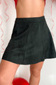 Girl Code Faux Suede Mini Skirt (Black) - NanaMacs