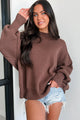 Auden Oversized Zenana Sweater (Brown) - NanaMacs