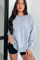 Lazy Version Mineral Wash Zenana Crewneck Sweatshirt (Sleet) - NanaMacs