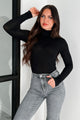 Simple Remedy Long Sleeve Turtleneck Bodysuit (Black) - NanaMacs