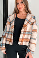 I'm Running Point Plaid Crop Jacket (Taupe) - NanaMacs