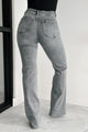 Bastian High Rise Non-Distressed Kancan Flare Jeans (Light Grey) - NanaMacs