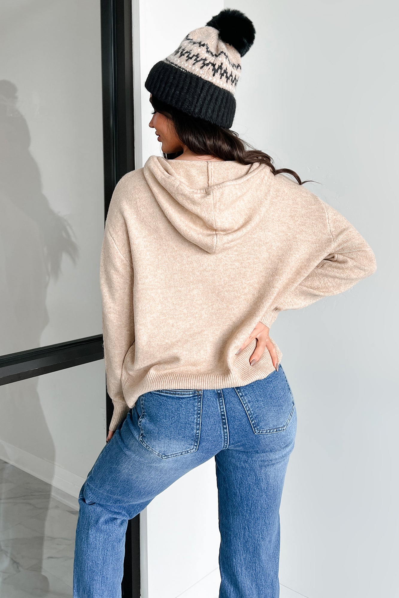 Finding My Focus Hooded Sweater (Taupe) - NanaMacs