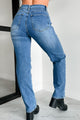 Newton Non-Distressed Vibrant Straight Leg Jeans (Medium Stone)