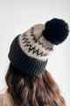 Toasty Noggin Knitted Pom Beanie (Taupe/Black)