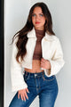 DOORBUSTER Denver Nights Faux Leather Crop Jacket (Cream) - NanaMacs