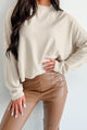 Tabitha Long Sleeve Zenana Top (Sand Beige) - NanaMacs