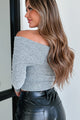 Can't Forget Me Long Sleeve Off The Shoulder Top (Heather Grey) - NanaMacs