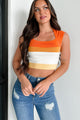 Covetable Charm Colorblock Crop Top (Orange Multi) - NanaMacs