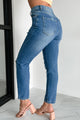 Ariah High Rise Distressed Mom Jeans (Medium Denim) - NanaMacs