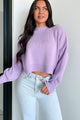 Cheerful Charm Oversized Zenana Crop Sweater (Lavender) - NanaMacs